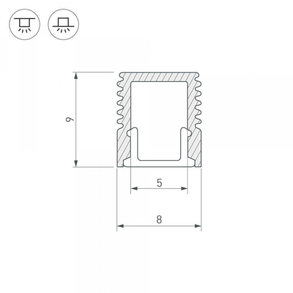 Профиль Arlight SL-MINI-8-2000 ANOD 019322 Профиль Arlight SL-MINI-8-2000 ANOD 019322