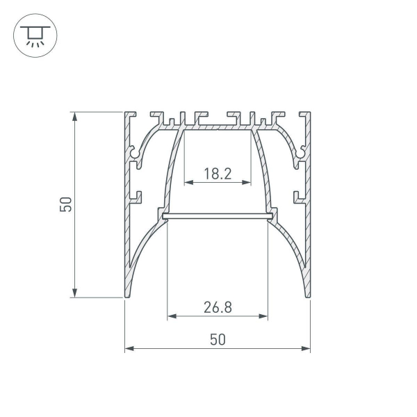Профиль Arlight ARH-Line-5050-Comfort-2000 Anod 036353 Профиль Arlight ARH-Line-5050-Comfort-2000 Anod 036353