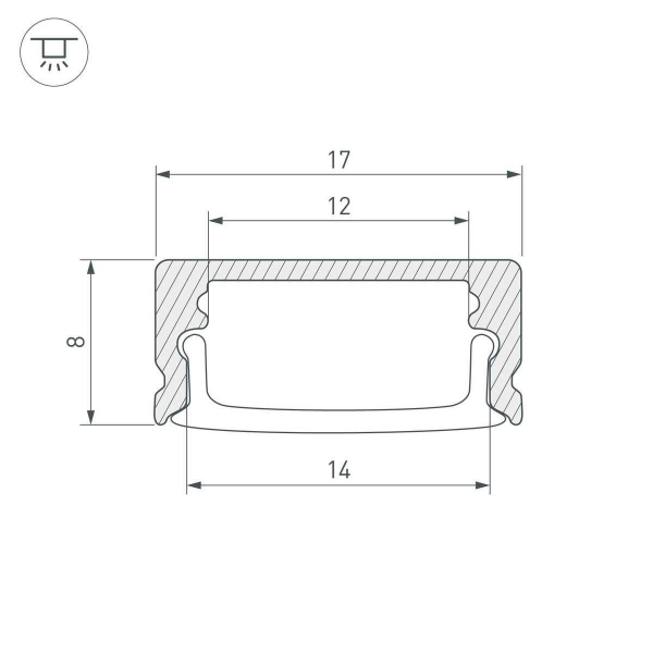 Профиль Arlight Line-1708-2000 Anod Black 040299 Профиль Arlight Line-1708-2000 Anod Black 040299