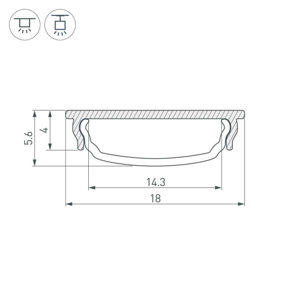 Профиль Arlight ARH-Bent-W18-2000 Anod Black 039588 Профиль Arlight ARH-Bent-W18-2000 Anod Black 039588