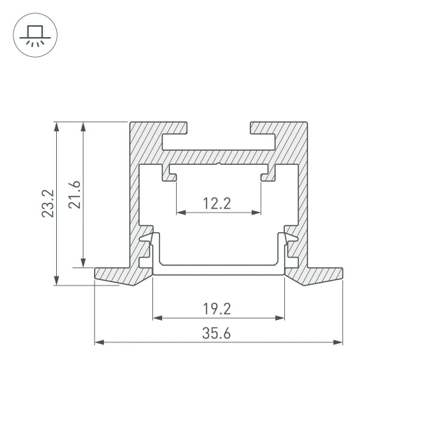 Профиль встраиваемый Arlight SL-LINE-3523-F-2500 WHITE 043117 Профиль встраиваемый Arlight SL-LINE-3523-F-2500 WHITE 043117