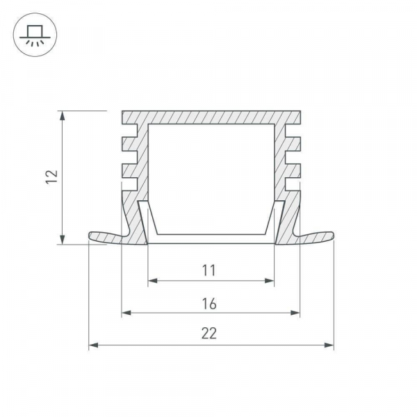 Профиль Arlight PDS-F-2000 ANOD 012083 Профиль Arlight PDS-F-2000 ANOD 012083