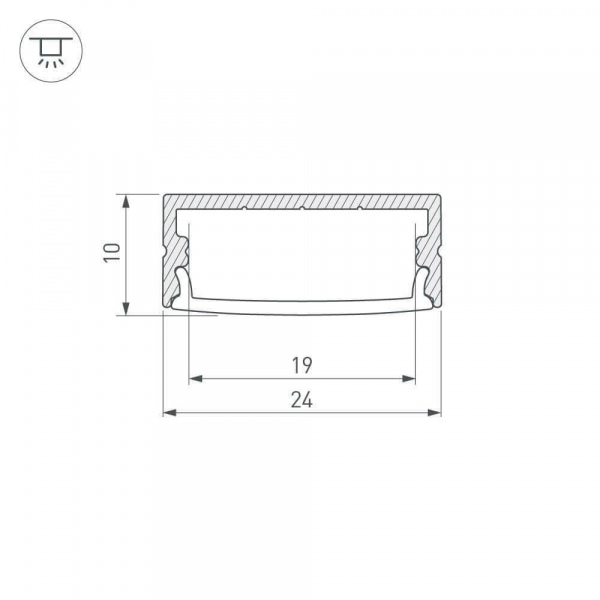 Профиль Arlight ARH-WIDE-H10-2000 ANOD 016142 Профиль Arlight ARH-WIDE-H10-2000 ANOD 016142