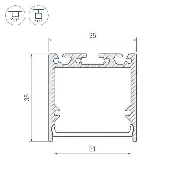 Профиль Arlight SL-Line-3535-3000 Anod 036196 Профиль Arlight SL-Line-3535-3000 Anod 036196