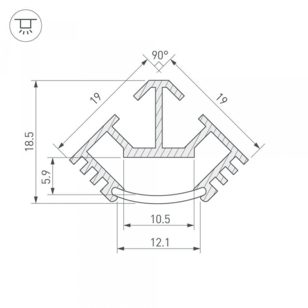 Профиль Arlight T45-2000 (CT) 016938 Профиль Arlight T45-2000 (CT) 016938
