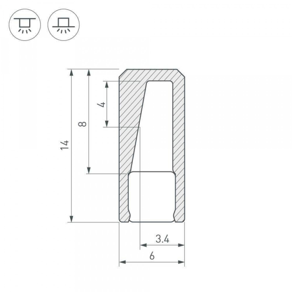 Профиль с рассеивателем Arlight ALU-NANO-6-2000 ANOD+SILICONE 021940 Профиль с рассеивателем Arlight ALU-NANO-6-2000 ANOD+SILICONE 021940