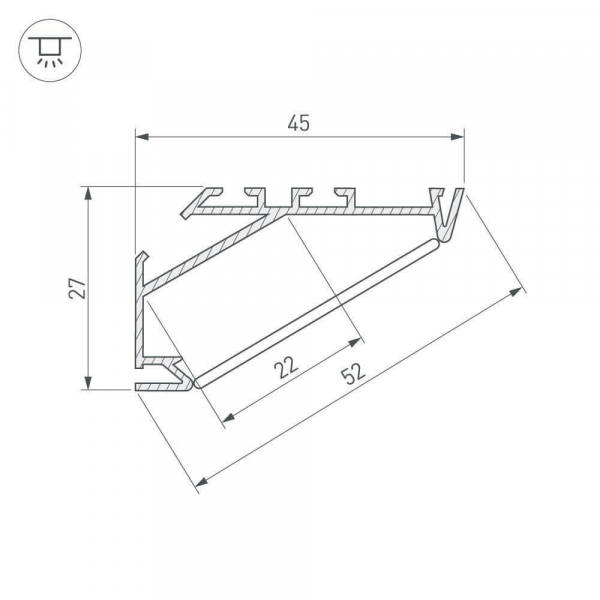 Профиль Arlight KLUS-P45.30-2000 ANOD 025469 Профиль Arlight KLUS-P45.30-2000 ANOD 025469