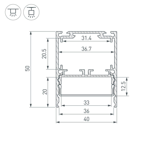 Профиль Arlight SL-Line-4050-3L-2000 Anod 044666 Профиль Arlight SL-Line-4050-3L-2000 Anod 044666