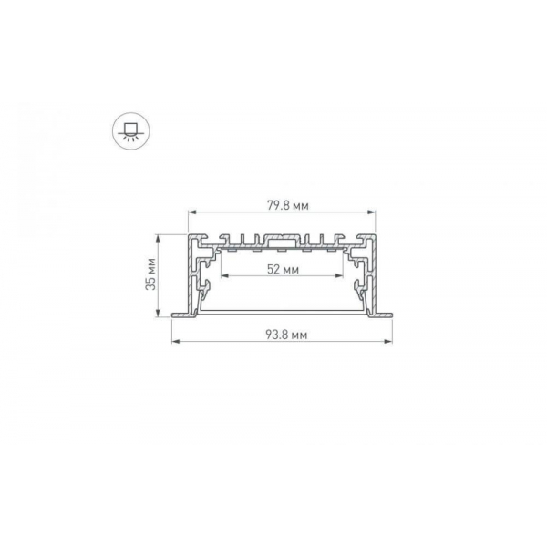 Профиль с рассеивателем Arlight S2-LINIA94-F-2500 ANOD+OPAL 021178 Профиль с рассеивателем Arlight S2-LINIA94-F-2500 ANOD+OPAL 021178