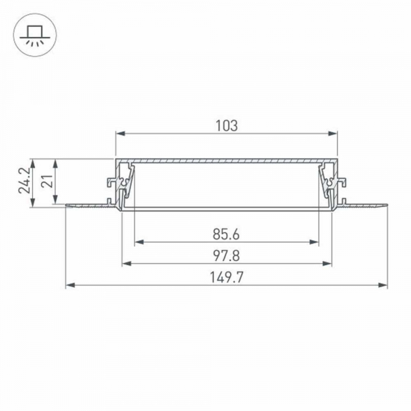 Встраиваемый профиль Arlight SL-Linia97-Fantom-2000 Anod 034987 Встраиваемый профиль Arlight SL-Linia97-Fantom-2000 Anod 034987