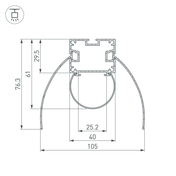 Профиль Arlight ARH-Power-W154-F-Comfort-2000 Anod 036343 Профиль Arlight ARH-Power-W154-F-Comfort-2000 Anod 036343