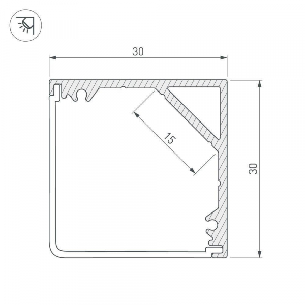 Профиль Arlight SL-KANT-H30-2000 ANOD 019333 Профиль Arlight SL-KANT-H30-2000 ANOD 019333