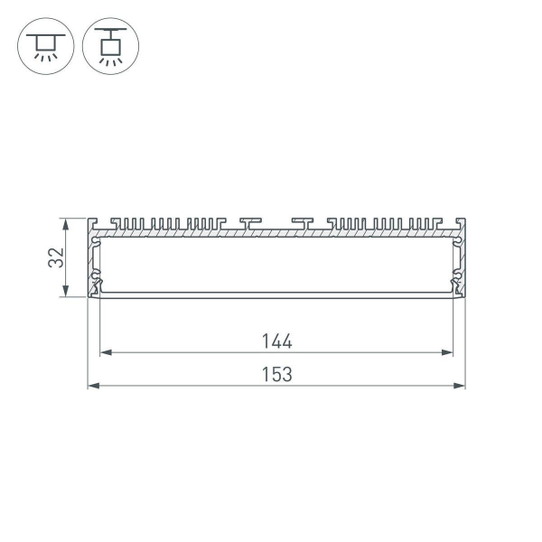 Профиль Arlight ARH-Power-W150-2000 Anod 036368 Профиль Arlight ARH-Power-W150-2000 Anod 036368