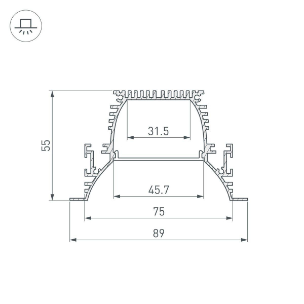 Профиль Arlight ARH-Power-W90-F-Comfort-2000 Anod 036357 Профиль Arlight ARH-Power-W90-F-Comfort-2000 Anod 036357
