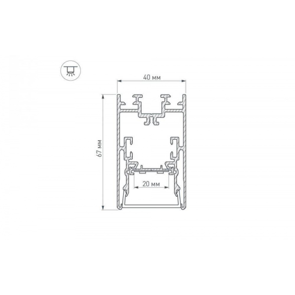 Профиль с рассеивателем Arlight S2-LINE-4067-2500 ANOD+OPAL 021172 Профиль с рассеивателем Arlight S2-LINE-4067-2500 ANOD+OPAL 021172