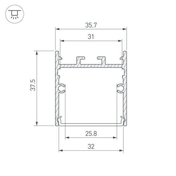 Встраиваемый профиль Arlight SL-LINE-3638-LW-2000 WHITE 038444 Встраиваемый профиль Arlight SL-LINE-3638-LW-2000 WHITE 038444