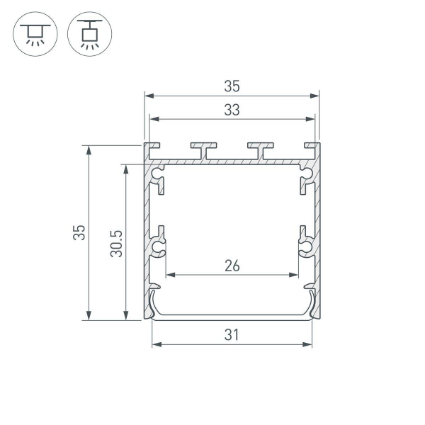 Профиль Arlight Line-S-3535-2000 White 041834 Профиль Arlight Line-S-3535-2000 White 041834