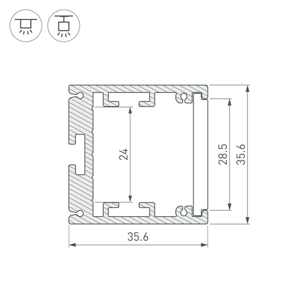Профиль с рассеивателем Arlight SL-ARC-3535-D320-N90 Black 032677 Профиль с рассеивателем Arlight SL-ARC-3535-D320-N90 Black 032677