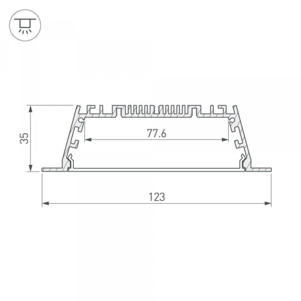 Профиль с рассеивателем Arlight ARH-POWER-W120-F-2000 ANOD 027928 Профиль с рассеивателем Arlight ARH-POWER-W120-F-2000 ANOD 027928