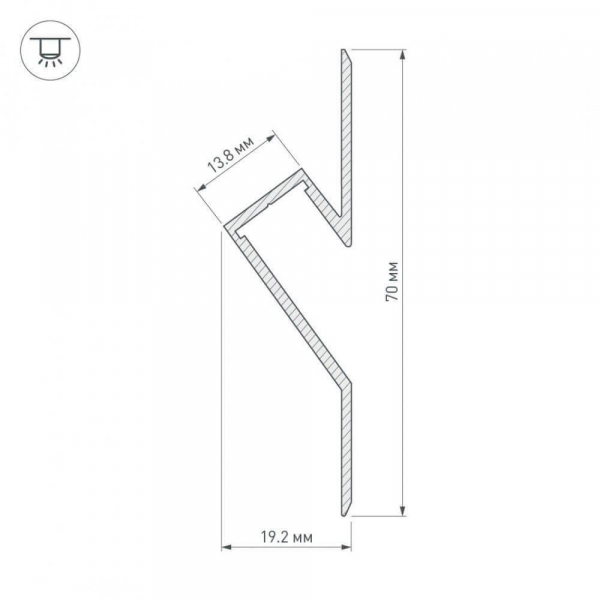 Профиль Arlight ARH-DECORE-S12-CAVE-F-2000 ANOD 023902 Профиль Arlight ARH-DECORE-S12-CAVE-F-2000 ANOD 023902