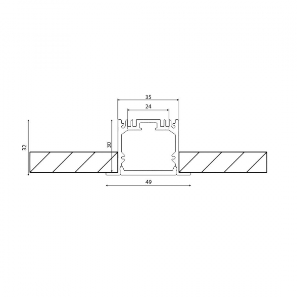 Профиль встраиваемый DesignLed LE.4932-R 010356 Профиль встраиваемый DesignLed LE.4932-R 010356