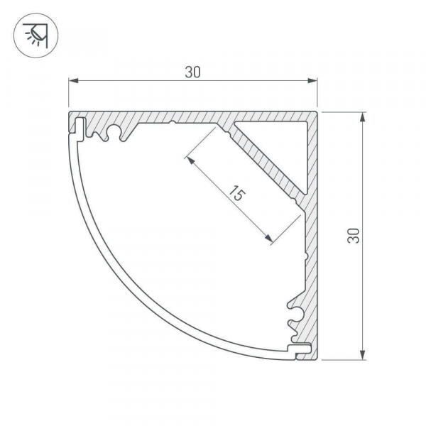 Профиль Arlight SL-KANT-H30-2000 ANOD 019333 Профиль Arlight SL-KANT-H30-2000 ANOD 019333