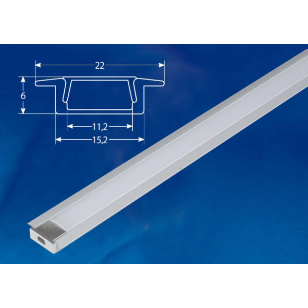 Профиль встраиваемый Uniel UFE-K01 Silver/Frozen 200 Polybag UL-00005026