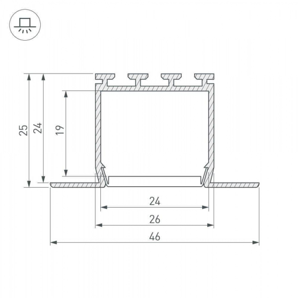 Профиль Arlight PLS-LOCK-H25-FM-2000 ANOD 016447 Профиль Arlight PLS-LOCK-H25-FM-2000 ANOD 016447