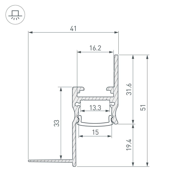 Профиль Arlight ARH-Сeil-S14-Shadow-2000 White 038594 Профиль Arlight ARH-Сeil-S14-Shadow-2000 White 038594