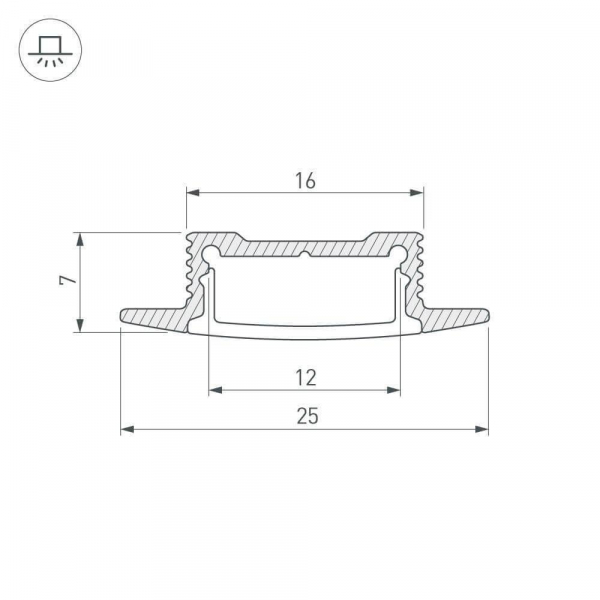 Профиль Arlight SL-SLIM-H7-F25-2000 ANOD 023717 Профиль Arlight SL-SLIM-H7-F25-2000 ANOD 023717