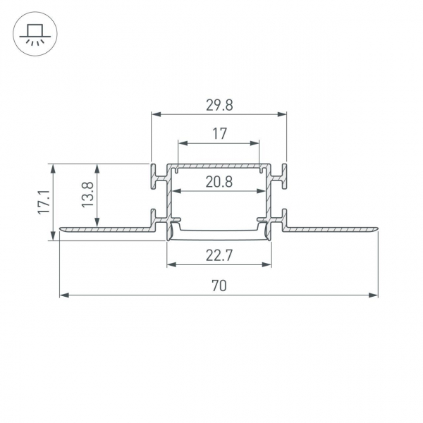 Профиль встраиваемый Arlight Fantom-Bent-W23-Top-2000 Anod 040347 Профиль встраиваемый Arlight Fantom-Bent-W23-Top-2000 Anod 040347