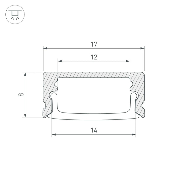 Профиль Arlight LINE-1708-2000 WHITE 044234 Профиль Arlight LINE-1708-2000 WHITE 044234