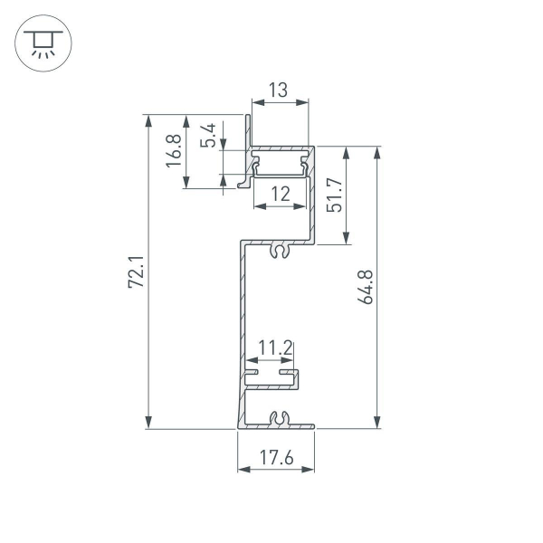 Профиль встраиваемый Arlight Plintus-H73-F-2000 White 043592 Профиль встраиваемый Arlight Plintus-H73-F-2000 White 043592