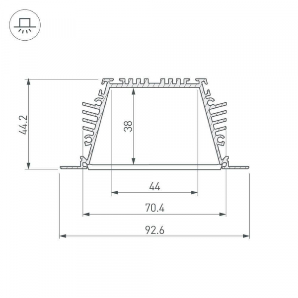 Профиль Arlight KLUS-POWER-RW70FS-2000 ANOD 019882 Профиль Arlight KLUS-POWER-RW70FS-2000 ANOD 019882