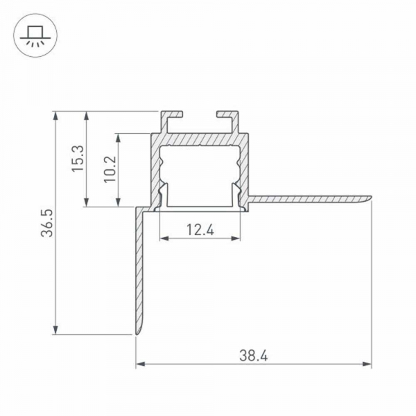 Встраиваемый профиль Arlight ARH-Ceil-S16-Fantom-Edge-2000 Anod 034979 Встраиваемый профиль Arlight ARH-Ceil-S16-Fantom-Edge-2000 Anod 034979