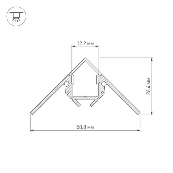 Профиль Arlight ARH-DECORE-S12-EXT-F-2000 ANOD внешний 023897 Профиль Arlight ARH-DECORE-S12-EXT-F-2000 ANOD внешний 023897