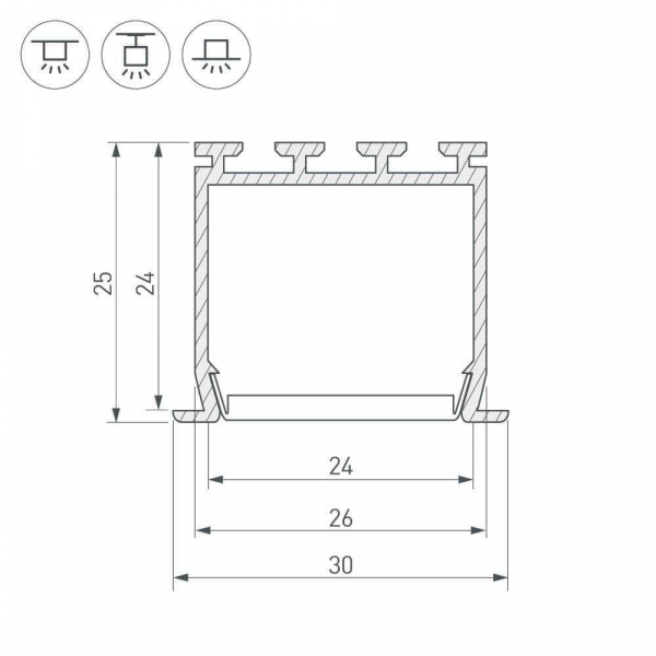 Профиль Arlight PLS-LOCK-H25-FS-2000 ANOD 016446 Профиль Arlight PLS-LOCK-H25-FS-2000 ANOD 016446
