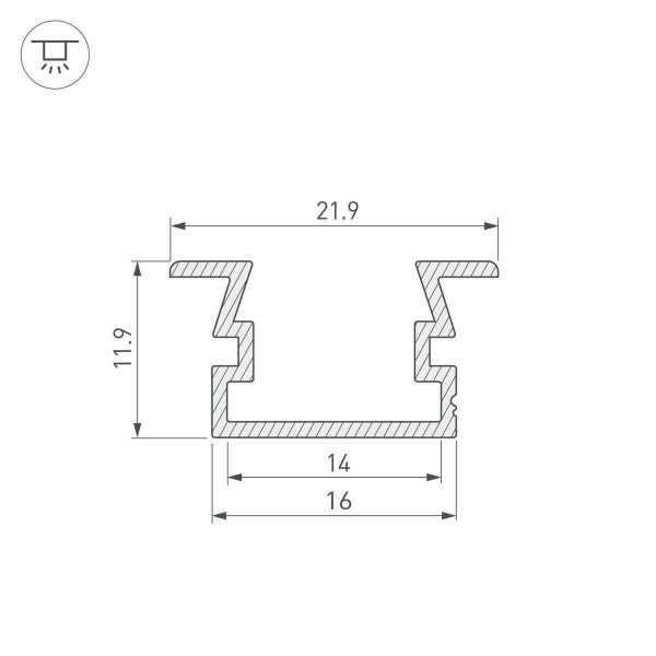 Профиль Arlight PDS-FS-2000 Anod 038687 Профиль Arlight PDS-FS-2000 Anod 038687
