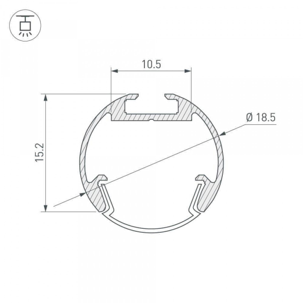 Профиль Arlight ROUND-D18-2000 ANOD 025482 Профиль Arlight ROUND-D18-2000 ANOD 025482