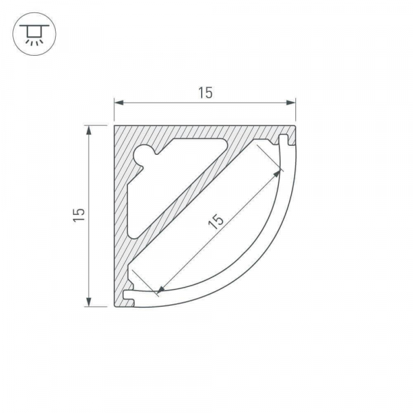 Профиль Arlight SL-KANT-H15-2000 ANOD 019327 Профиль Arlight SL-KANT-H15-2000 ANOD 019327