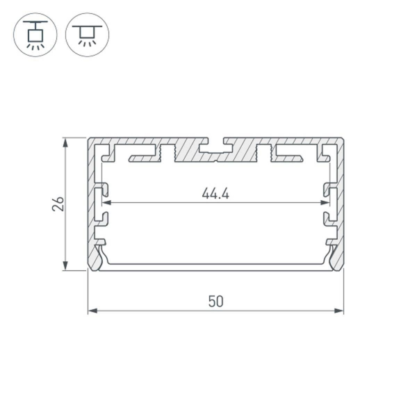 Профиль Arlight PLS-Lock-W50-SMT-2000 Anod 033772 Профиль Arlight PLS-Lock-W50-SMT-2000 Anod 033772