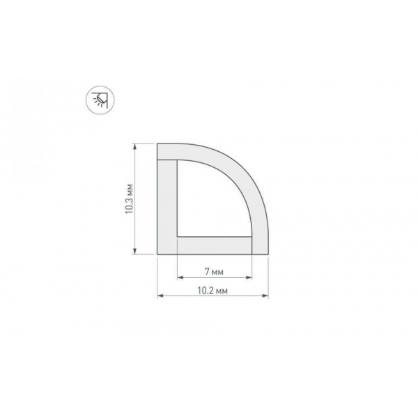 Профиль Arlight WPH-KANT-H10-2000 OPAL 023301 Профиль Arlight WPH-KANT-H10-2000 OPAL 023301