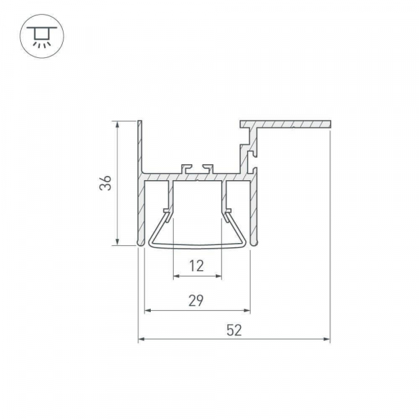Профиль Arlight FOLED-CEIL-SIDE-2000 023864 Профиль Arlight FOLED-CEIL-SIDE-2000 023864