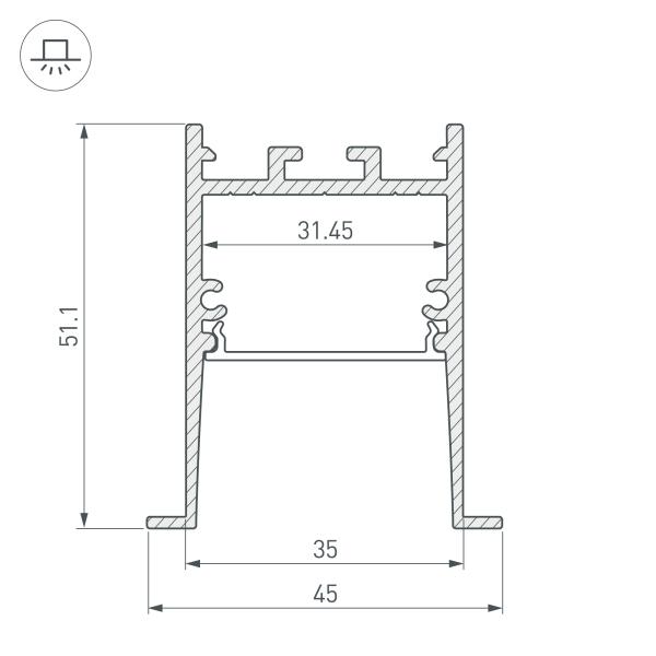 Профиль Arlight SL-Comfort-4551-F-2000 Anod Black 031766 Профиль Arlight SL-Comfort-4551-F-2000 Anod Black 031766