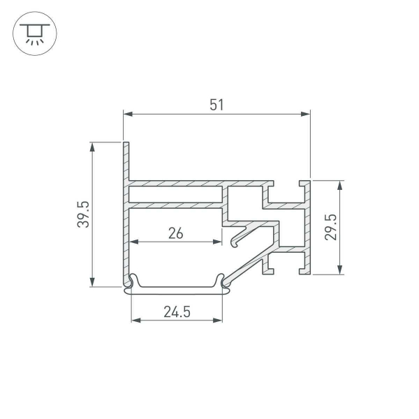 Профиль для натяжного потолка Arlight Stretch-25-Wall-Side-2000 040061 Профиль для натяжного потолка Arlight Stretch-25-Wall-Side-2000 040061