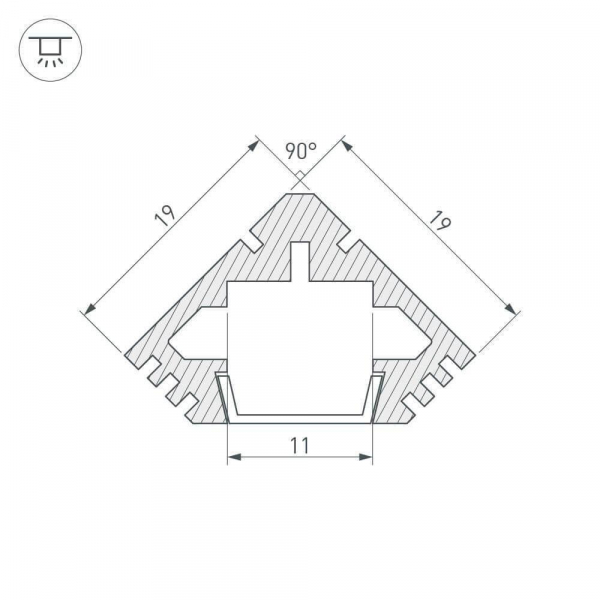 Профиль Arlight PDS45-T-2000 ANOD 012092 Профиль Arlight PDS45-T-2000 ANOD 012092