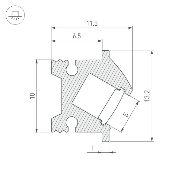 Профиль встраиваемый Arlight SL-Bevel-H12-F13-2000 Anod Iron Grey 045329 Профиль встраиваемый Arlight SL-Bevel-H12-F13-2000 Anod Iron Grey 045329