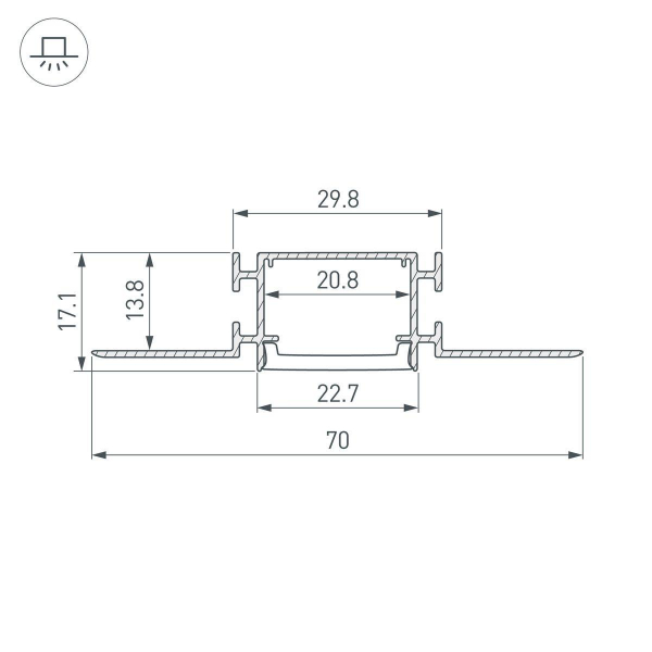 Профиль встраиваемый Arlight Fantom-Bent-W23-Side-2000 Anod 040331(1) Профиль встраиваемый Arlight Fantom-Bent-W23-Side-2000 Anod 040331(1)