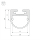Профиль с рассеивателем Arlight SL-LINE-2011M-2500 BLACK+OPAL ROUND 027992
