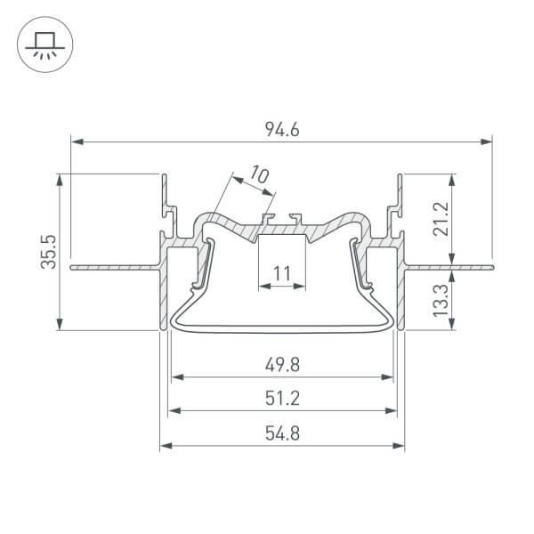Профиль Arlight FOLED-50-CEIL-CENTER-2000 035769 Профиль Arlight FOLED-50-CEIL-CENTER-2000 035769